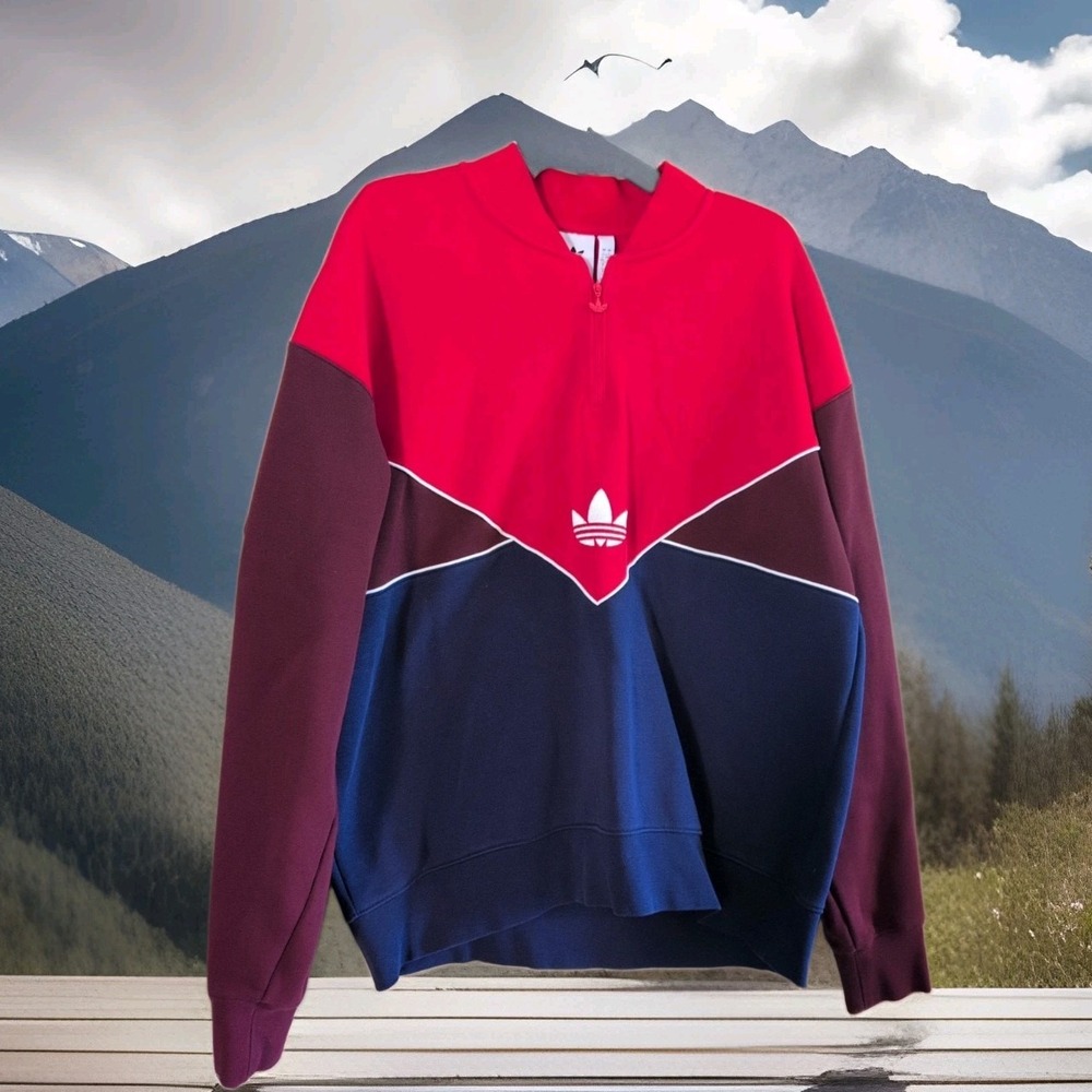 Adidas Men's ADICOLOR SEASONAL ARCHIVE HALF-ZIP CREW SWEATSHIRT L